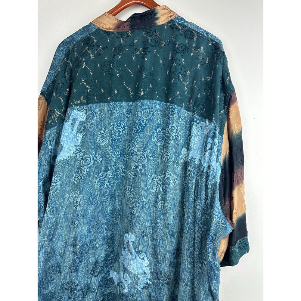 Kusnadi NY Floral Jacquard Kimono Open Cardigan One Size OS Hippie Artsy *Flawed - Picture 9 of 16